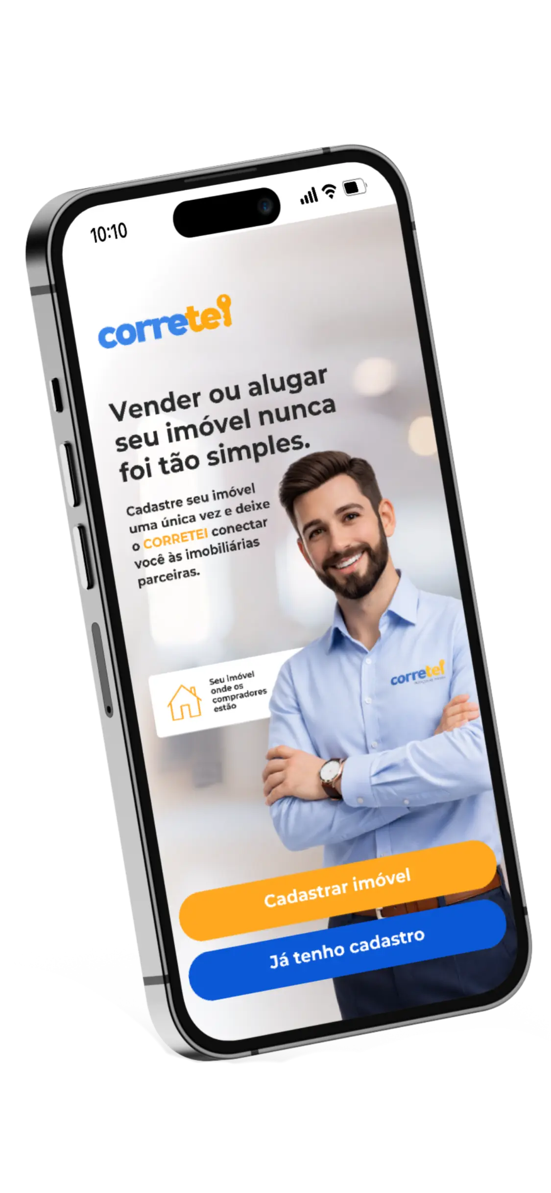 App do Corretei rodando em um celular